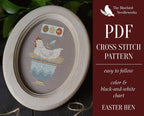 PDF INSTANT DOWNLOAD  Blue Bird Needleworks  "Easter Hen"  Counted Cross Stitch Pattern  Spring  Pattern Only
