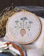 PDF INSTANT DOWNLOAD  Blue Bird Needleworks  "Cornflower Vase"  Counted Cross Stitch Pattern  Primitive  Pattern Only