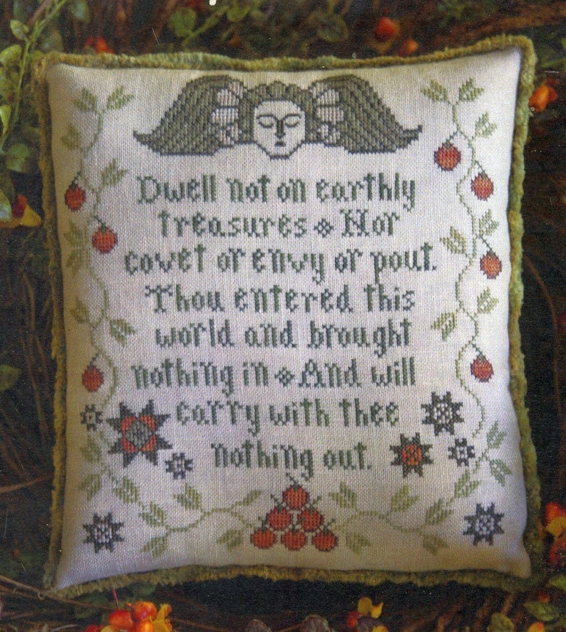 Plum Street Samplers "Earthly Treasures" Counted Cross Stitch Pattern, Chart, Halloween, Tombstone, Pattern Only