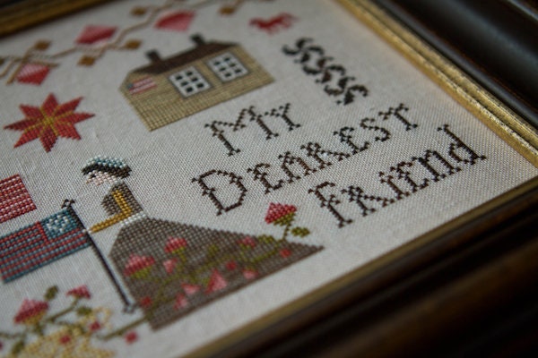 PLUM STREET SAMPLERS "My Dearest Friend"  Counted Cross Stitch Pattern  Chart, Americana, John & Abigail Adams, 1764, Paper Pattern