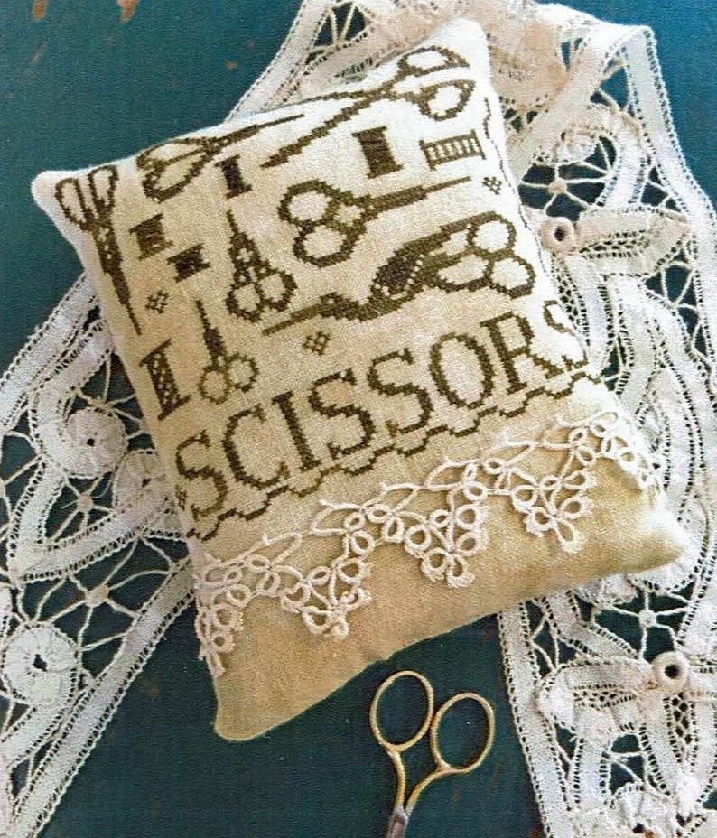 SHAKESPEARE'S PEDDLER "Antique Scissors & Spools" Counted Cross Stitch Pattern, Chart, Fall Needlework Expo 2021, Pattern Only