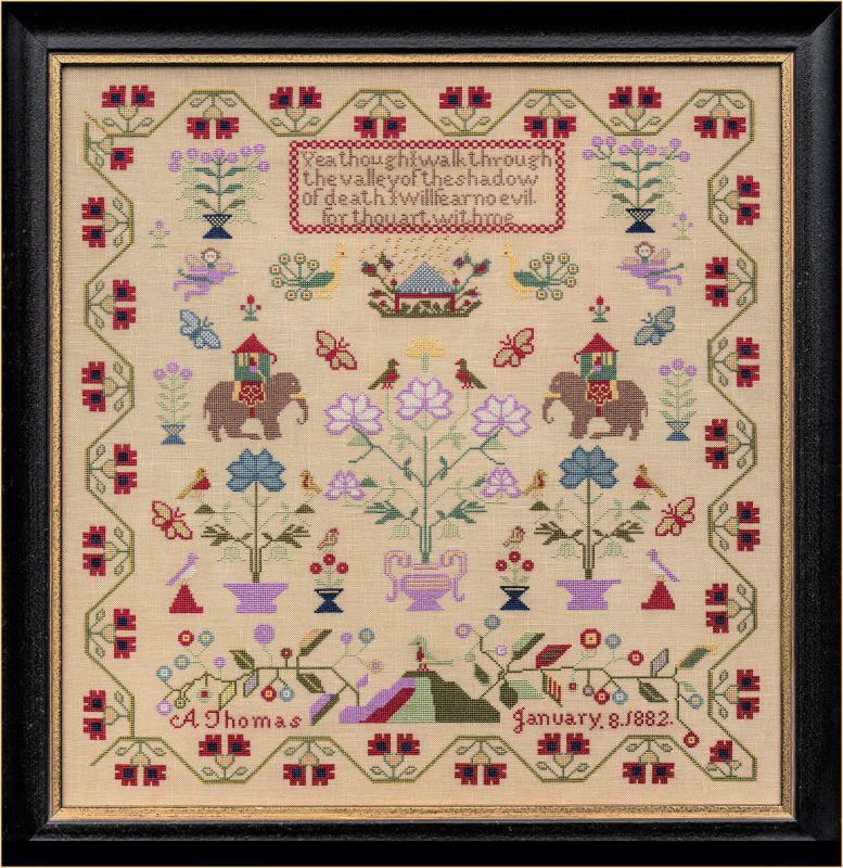 Hands Across The Sea Samplers "A Thomas 1882 ~The Nellies" Counted Cross Stitch Pattern, Reproduction Welsh Sampler, Pattern Only