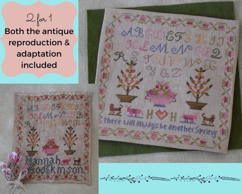 PDF INSTANT DOWNLOAD  "Another Spring & Hannah Hodgkinson Sampler"  by Mojo Stitches  Cross Stitch Pattern  Pattern Only
