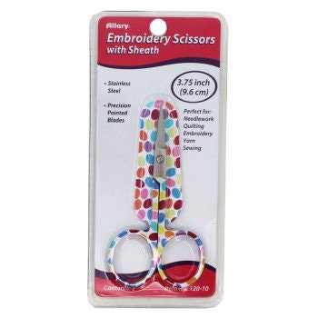 Patterned Embroidery Scissors 2021 ~ Variety of Color Combinations from Allary Corp. with Sheath