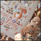 Crocette A Gogo    "Autumn Time"  Counted Cross Stitch Pattern  Fall, Scarecrow, Pumpkins, Squirrel, Paper Pattern