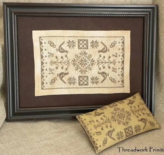 THREADWORK PRIMITIVES  "Quaker Friends"  Counted Cross Stitch Pattern  Chart  Sampler  Primitive  Pattern Only