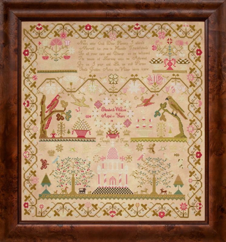 Hands Across The Sea Samplers "Elizabeth Weston, circa 1830" Counted Cross Stitch Pattern, English Reproduction Sampler, Paper Pattern