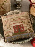 STACY NASH PRIMITIVES "Rose Cottage Sampler Pinkeep" Counted Cross Stitch Pattern, Fall Needlework Expo 2021, Pattern Only