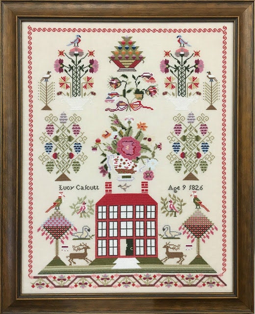 JUST STITCHING ALONG "Miss Lucy Calcutt 1826" Counted Cross Stitch Pattern, Chart, Sampler, Pattern Only