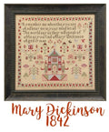JUST STITCHING ALONG "Miss Mary Dickinson 1842" Counted Cross Stitch Pattern, Chart, Sampler, Pattern Only