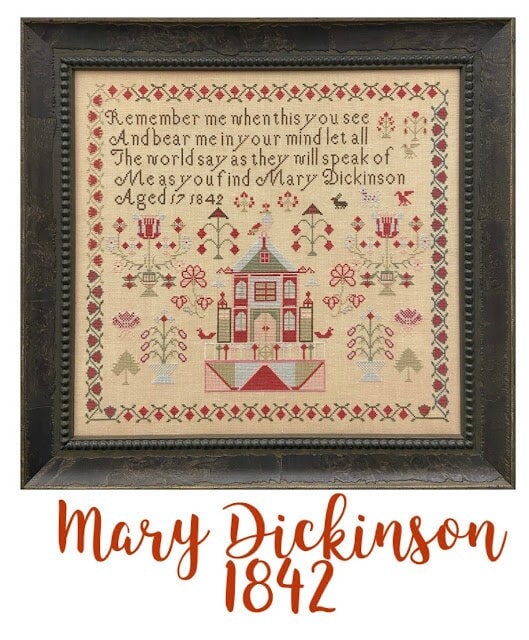 JUST STITCHING ALONG "Miss Mary Dickinson 1842" Counted Cross Stitch Pattern, Chart, Sampler, Pattern Only