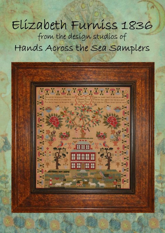 Hands Across the Sea Samplers "Elizabeth Furniss 1836" Counted Cross Stitch Pattern, Sampler, Chart, Pattern Only