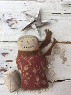 STACY NASH PRIMITIVES "Animal Crackers Series - Paisley"  Counted Cross Stitch Pattern, Snowman, Christmas, Pattern Only