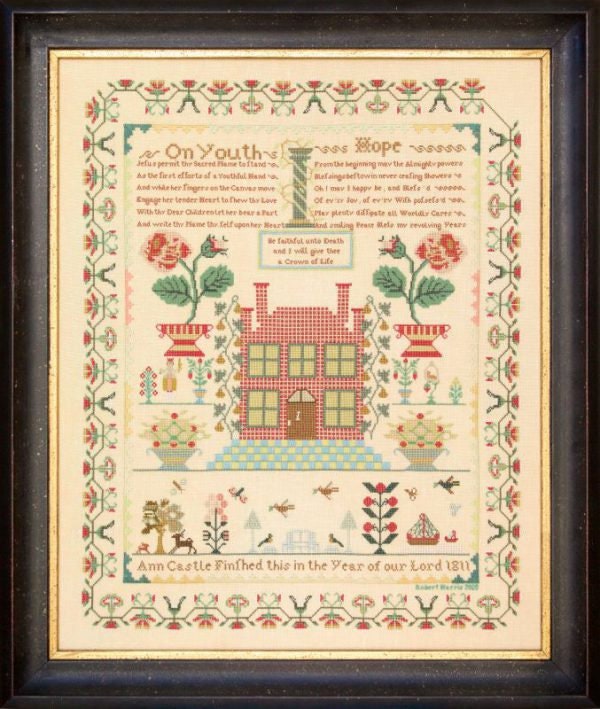 Hands Across The Sea Samplers "Ann Castle 1811" Counted Cross Stitch Pattern, Reproduction English Sampler, Pattern Only