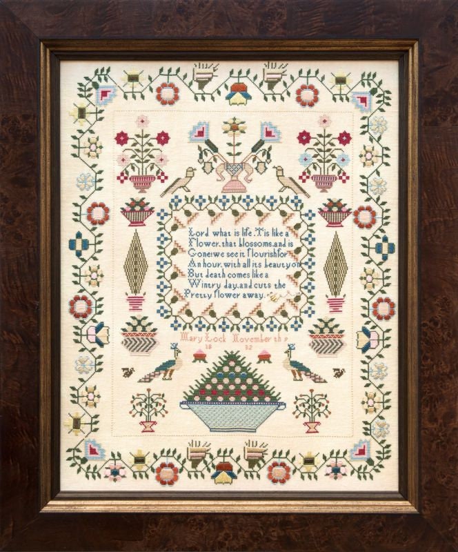 Hands Across the Sea Samplers "Mary Lock 1832" Counted Cross Stitch Pattern, An English Reproduction Sampler, Chart, Pattern Only