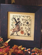 TRIX Or TREAT by Blackbird Designs  Re-Release  In Stock  Counted Cross Stitch Pattern  Halloween, Autumn, Leaflet Chart Paper Pattern