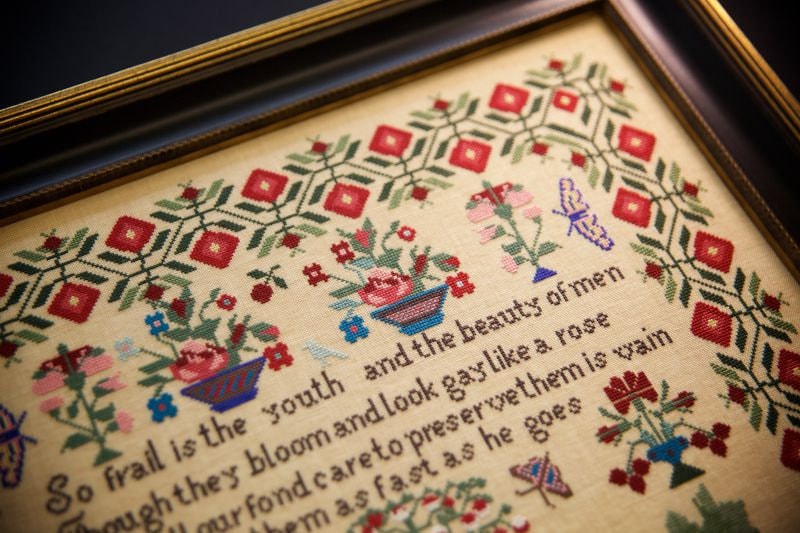Hands Across The Sea Samplers "Jane Jackson c. 1820~40" Counted Cross Stitch Pattern, Booklet, Reproduction English Sampler, Pattern Only