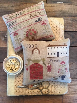 STACY NASH "Ann's Sampler Pinkeep" counted cross stitch patterns, Pattern Only