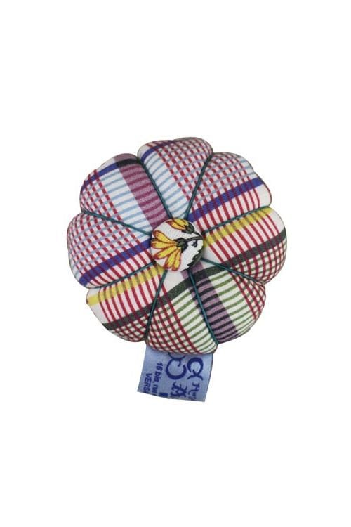 MAISON SAJOU Fabric Pin Cushion ~ Coquecigrues Fabric checkered motif Pincushion, Made in France