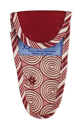 SAJOU Scissor Case Bordeaux Travaux - Medium - matt Coated Cotton, Made in France