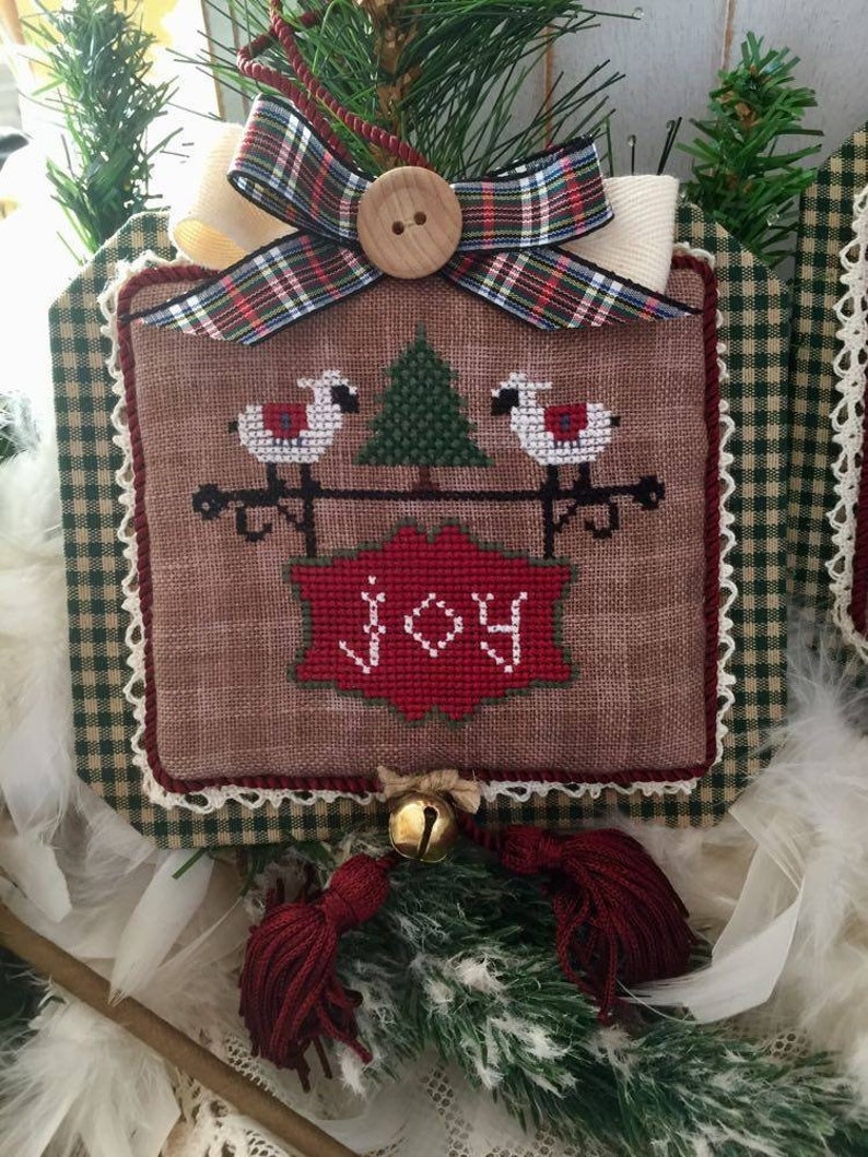 ROVARIS "Ornament Signs For Christmas" Counted Cross Stitch Pattern (with embellishments), Christmas, Winter, Pattern & Charms Only