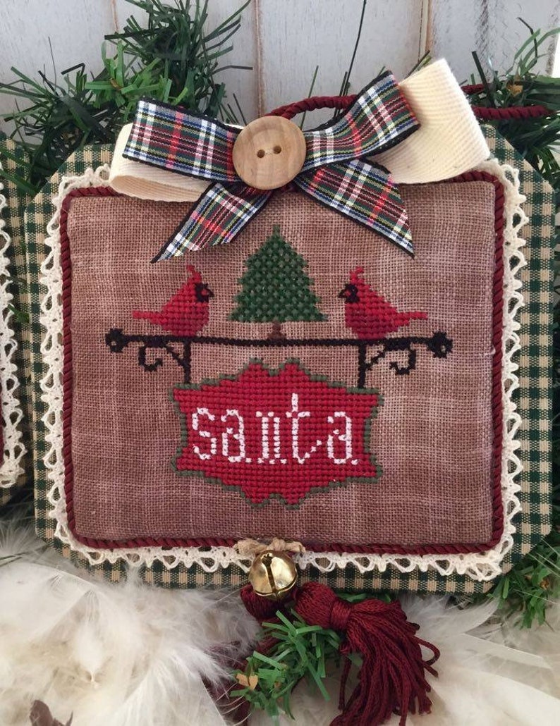 ROVARIS "Ornament Signs For Christmas" Counted Cross Stitch Pattern (with embellishments), Christmas, Winter, Pattern & Charms Only