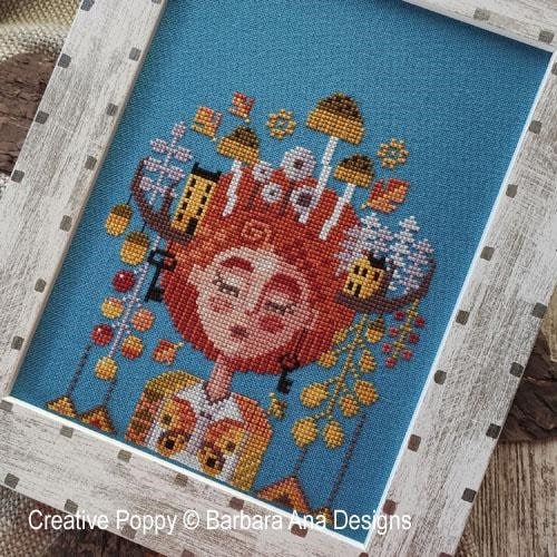 BARBARA ANA DESIGNS "Woodland Dreams" Counted Cross Stitch Pattern, Chart, Dreaming Girls Series, Paper Pattern