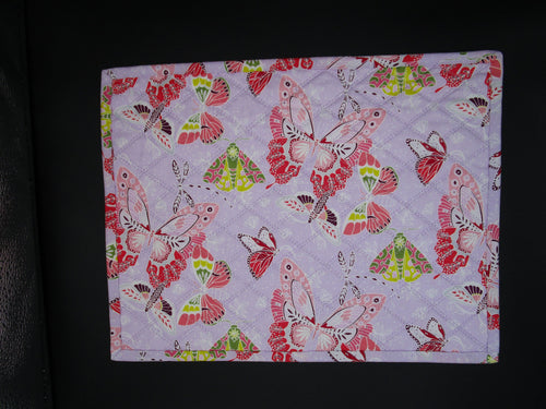 Cross Stitch Needlework PROJECT BAG  Clear Vinyl Front  Quilted  Art Gallery Fabrics - Winged Collection  Kingsland Needle Art