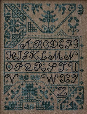 LA~D~DA "Quaker Alphabet "  Counted Cross Stitch Pattern  Sampler, Alphabet, Chart, Pattern Only