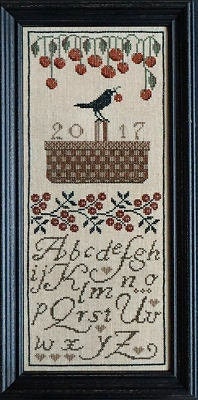 LA~D~DA "Cherry Picker"  Counted Cross Stitch Pattern  Chart, Alphabet, Sampler, Pattern Only