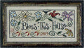 LA~D~DA "Bless This House"  Counted Cross Stitch Pattern  Chart, Flower Border, Pattern Only