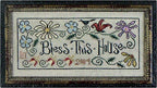 LA~D~DA "Bless This House"  Counted Cross Stitch Pattern  Chart, Flower Border, Pattern Only