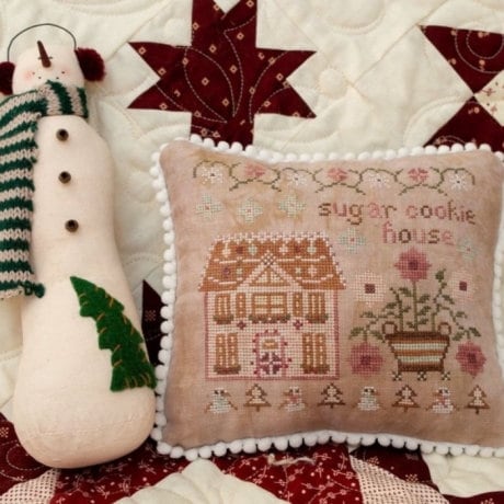 Pansy Patch Quilts and Stitchery "The Houses on Peppermint Lane ~ SUGAR COOKIE HOUSE #3" Counted Cross Stitch Pattern, Christmas