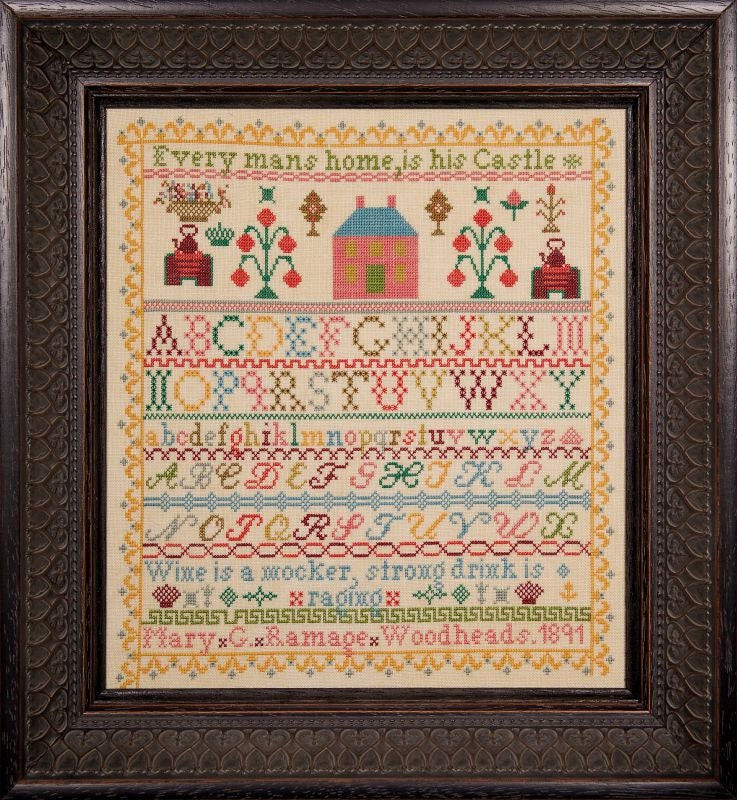 Hands Across the Sea Samplers "Mary G Ramage 1891" Counted Cross Stitch Pattern, A Scottish temperance sampler, Chart, Pattern Only