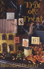 TRIX Or TREAT by Blackbird Designs  Re-Release  In Stock  Counted Cross Stitch Pattern  Halloween, Autumn, Leaflet Chart Paper Pattern