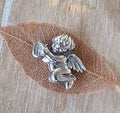 MICHELLE INK DESIGNS "Needle Minder ~ Adorable Cherub" Reclaimed Silver, Rare Earth Magnet, Hand Crafted