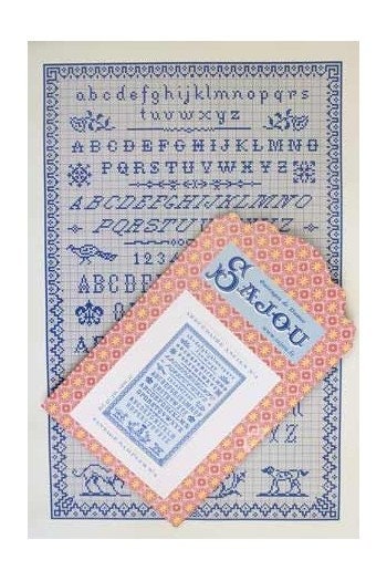 MAISON SAJOU Cross Stitch Sampler "Vintage Sampler ~ Cross Stitch Alphabet No4", Counted Cross Stitch Pattern, Made in France, Pattern Only