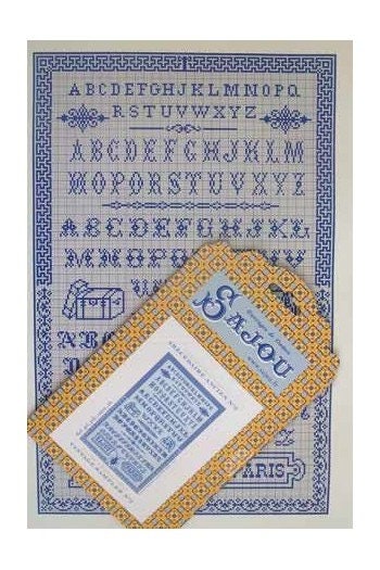MAISON SAJOU Cross Stitch Sampler "Vintage Sampler ~ Cross Stitch Alphabet No3", Counted Cross Stitch Pattern, Made in France