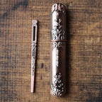 NNK PRESS "Botanical Garden Needle Case" Antique Copper Finish, Metal Case