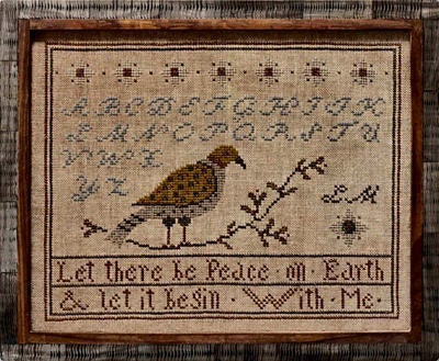 LA~D~DA "Peace on Earth "  Counted Cross Stitch Pattern  Sampler, Alphabet, Chart, Pattern Only