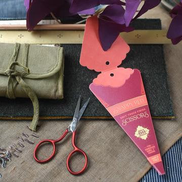 Brooklyn Haberdashery “Snappy Red Scissors 3-1/2 Embroidery Scissors, Soft Touch Finish, Made In Italy