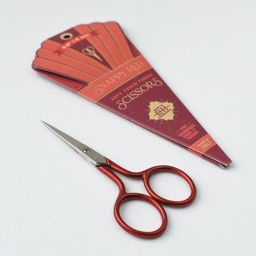 Brooklyn Haberdashery “Snappy Red Scissors 3-1/2 Embroidery Scissors, Soft Touch Finish, Made In Italy