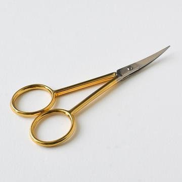 Brooklyn Haberdashery “Curved Gold Embroidery Scissors 4 Embroidery Scissors, Nickel-Plated Blades, Made In Italy