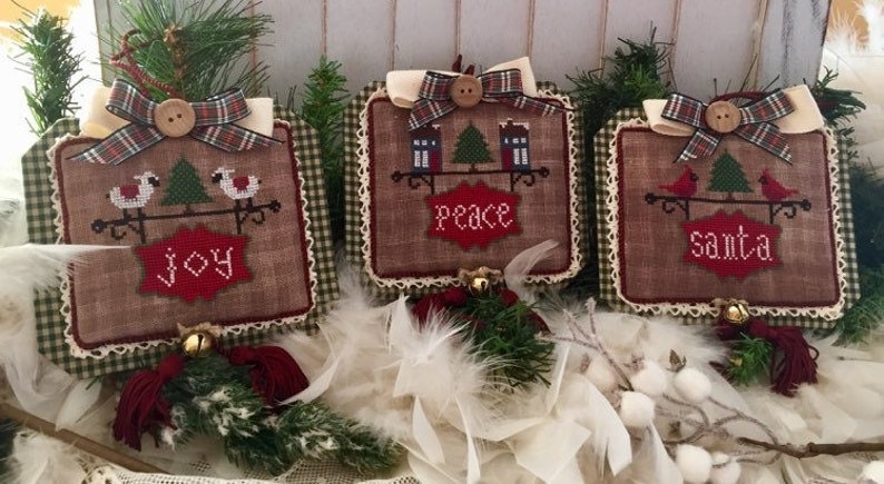 ROVARIS "Ornament Signs For Christmas" Counted Cross Stitch Pattern (with embellishments), Christmas, Winter, Pattern & Charms Only