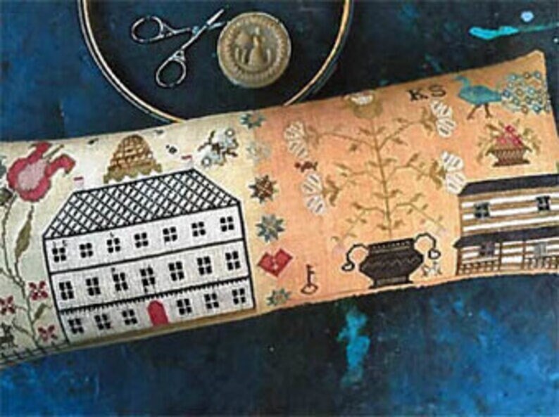 STACY NASH PRIMITIVES "Sister Sampler Pinkeep" counted cross stitch pattern, chart, Sampler, Pattern Only
