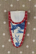 MASON SAJOU Scissor Case ~ Toile Jouy Blue with Bordeaux Bias Fabric - Medium - Made in France