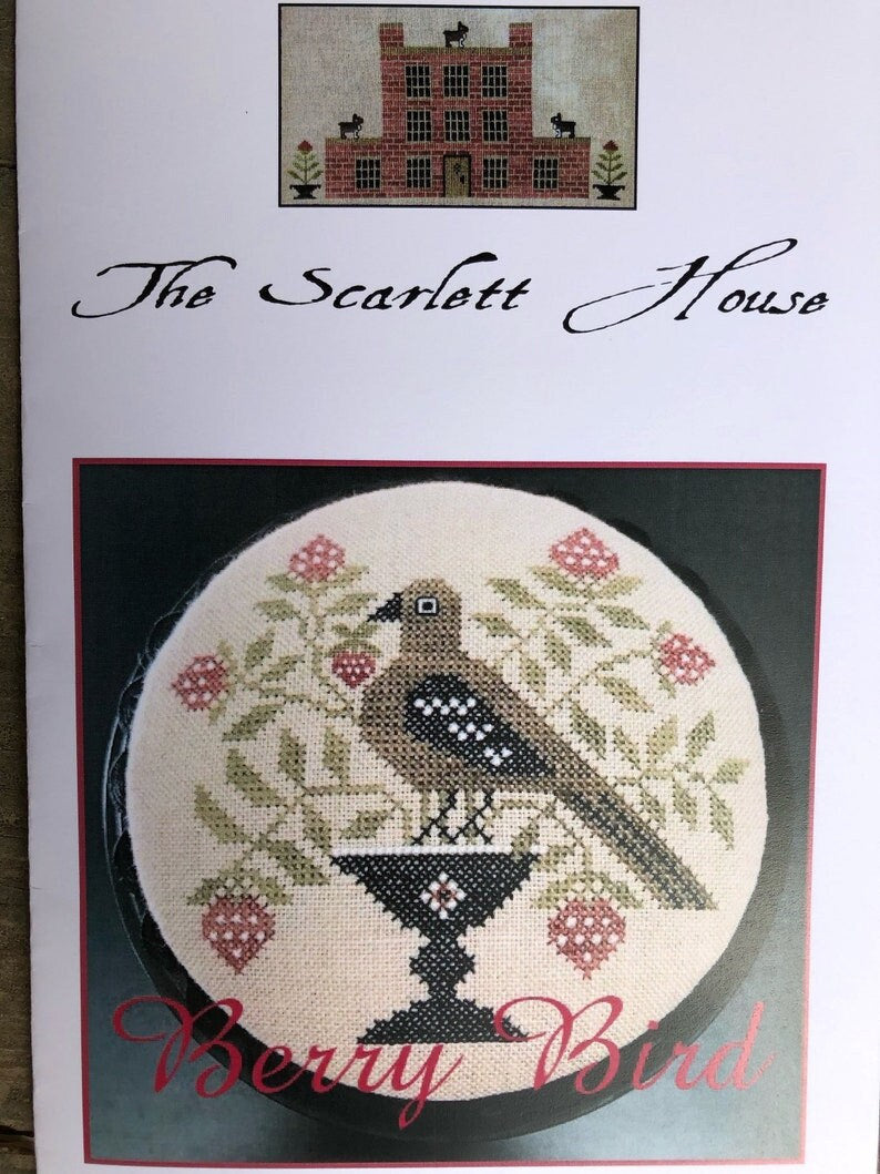 Berry Bird by THE SCARLETT HOUSE Counted Cross Stitch Pattern/Chart, Pattern Only
