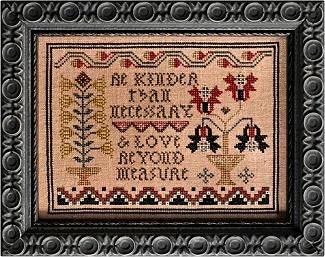 LA~D~DA "Kinder Than Necessary"  Counted Cross Stitch Pattern  Chart, Pattern Only
