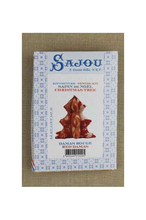 MAISON SAJOU Christmas Tree Kit ~ Red Damas Fabrics, 3 Dimensional Christmas Tree, Made in France