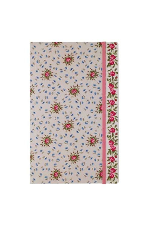 SAJOU Notebook with Elastic ~ Queen's Bed Chamber Print ~ Queen in Petit Trianon motif pattern ~ 80 Pages ~ Made in France